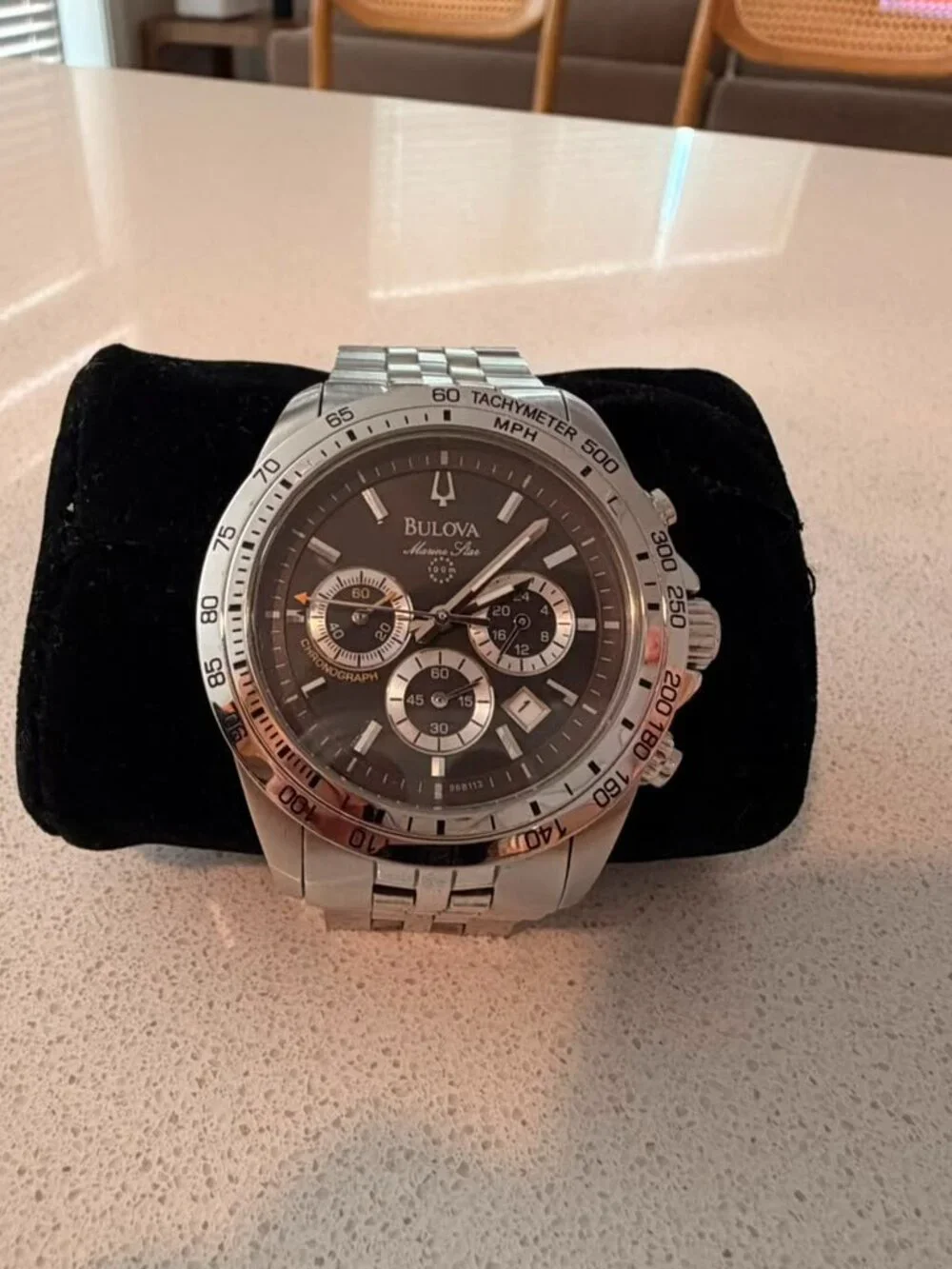 Bulova Marine Star Men's Watch Stainless Steel Excellent Condition